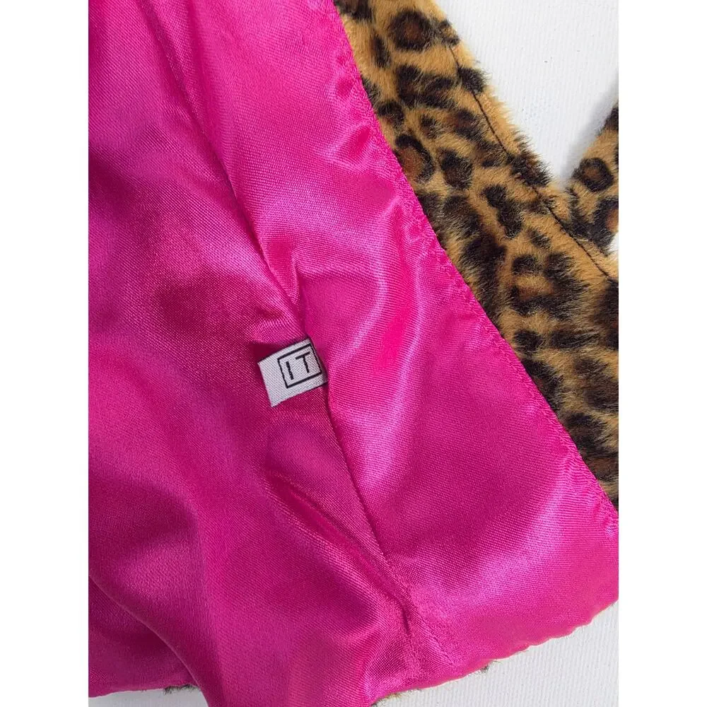 Pre-owned Integrity Doll Socialite Cafe Adele Makeda Leopard Print Belted Coat